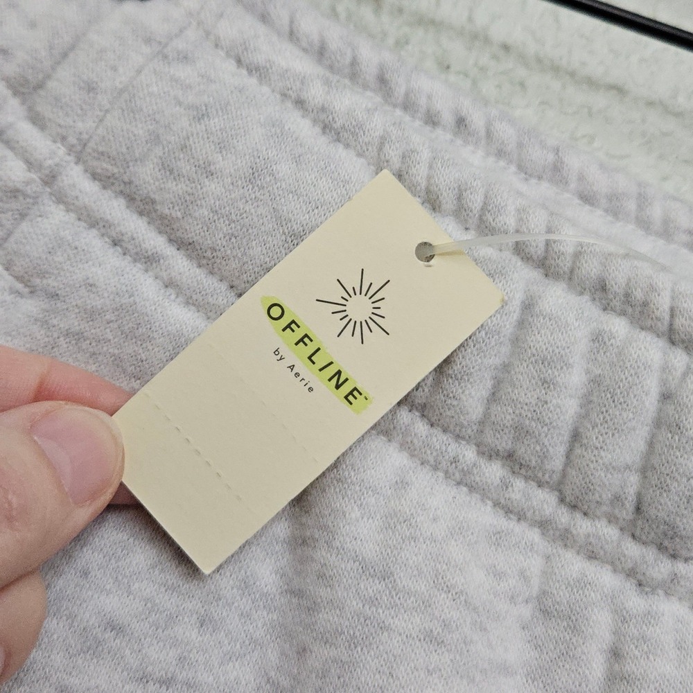 OFFLINE by Aerie Sweatpants Womens S Gray Fleece Joggers Loungewear Athleisure - Picture 5 of 11